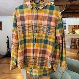 Madewell Multicolor Flannel / Plaid Style Button-Down Shirt